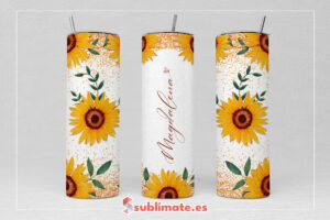 Botella de Acero inoxidable personalizable floral 590ml_girasoles