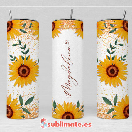 Botella de Acero inoxidable personalizable floral 590ml_girasoles