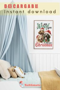 Lamina Navidad We Woof you a Merry Christmas