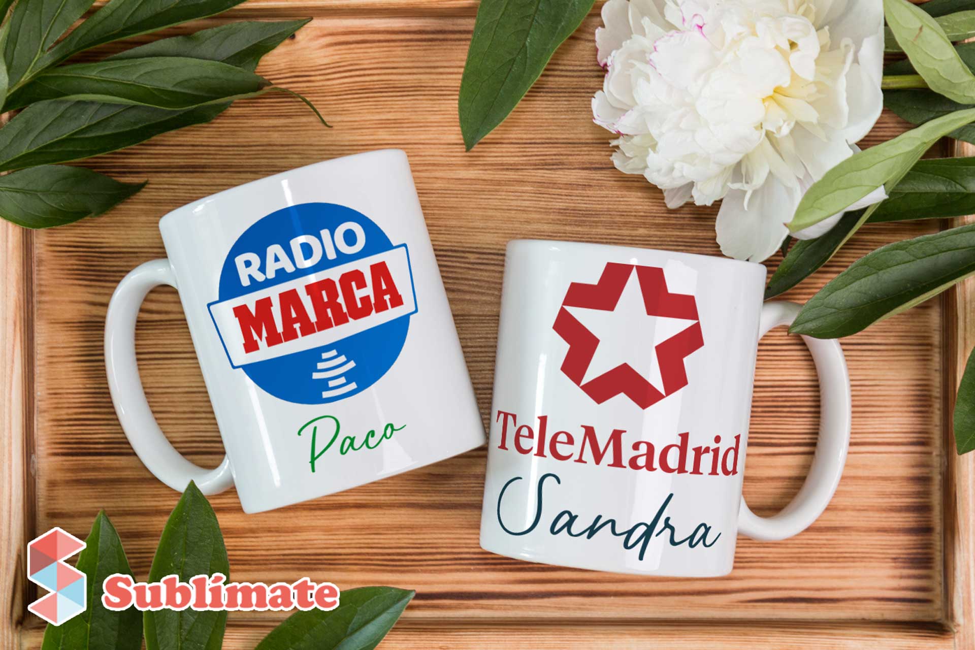 Taza de café personalizada con logotipo_Radio Marca y Telemadrid