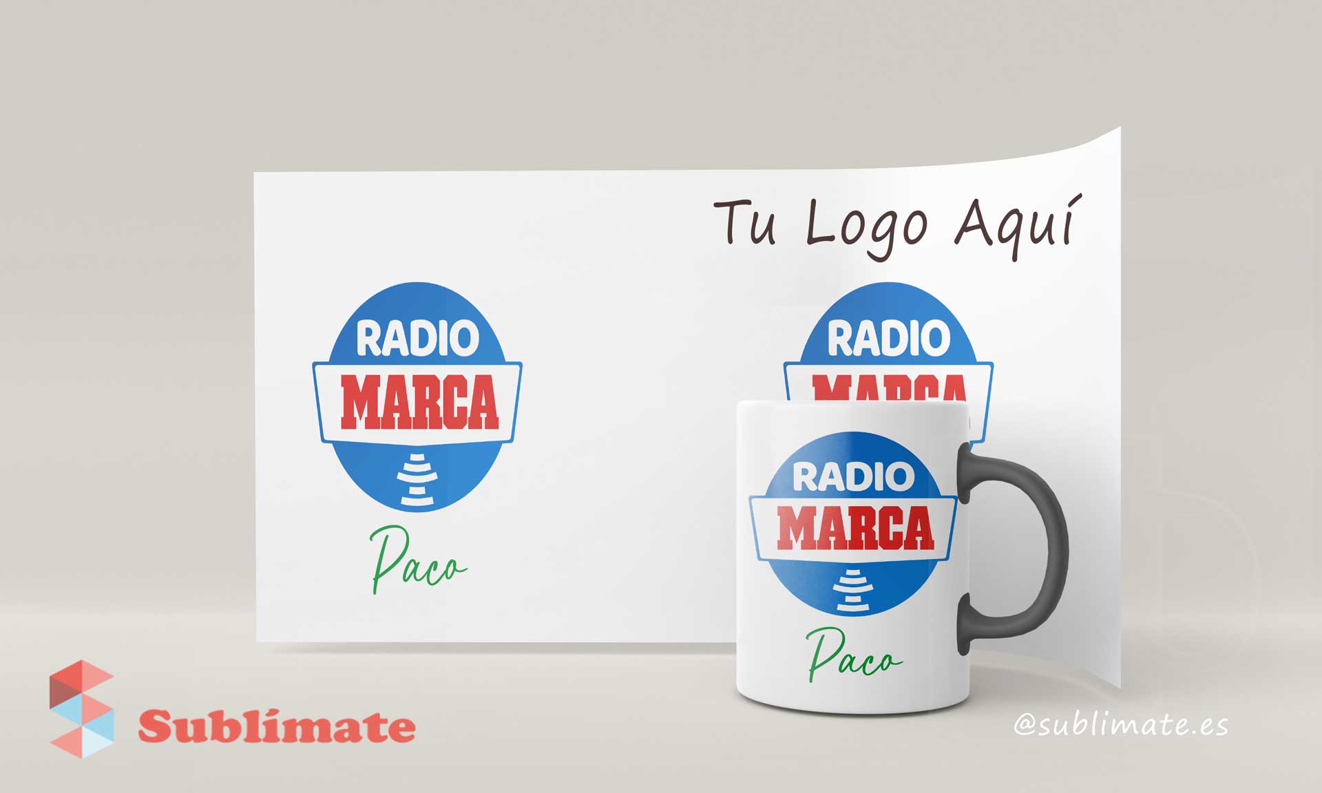Taza de café personalizada con logotipo_Radio Marca