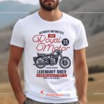 Camiseta blanca de Hombre Vintage Motorcycle Legend
