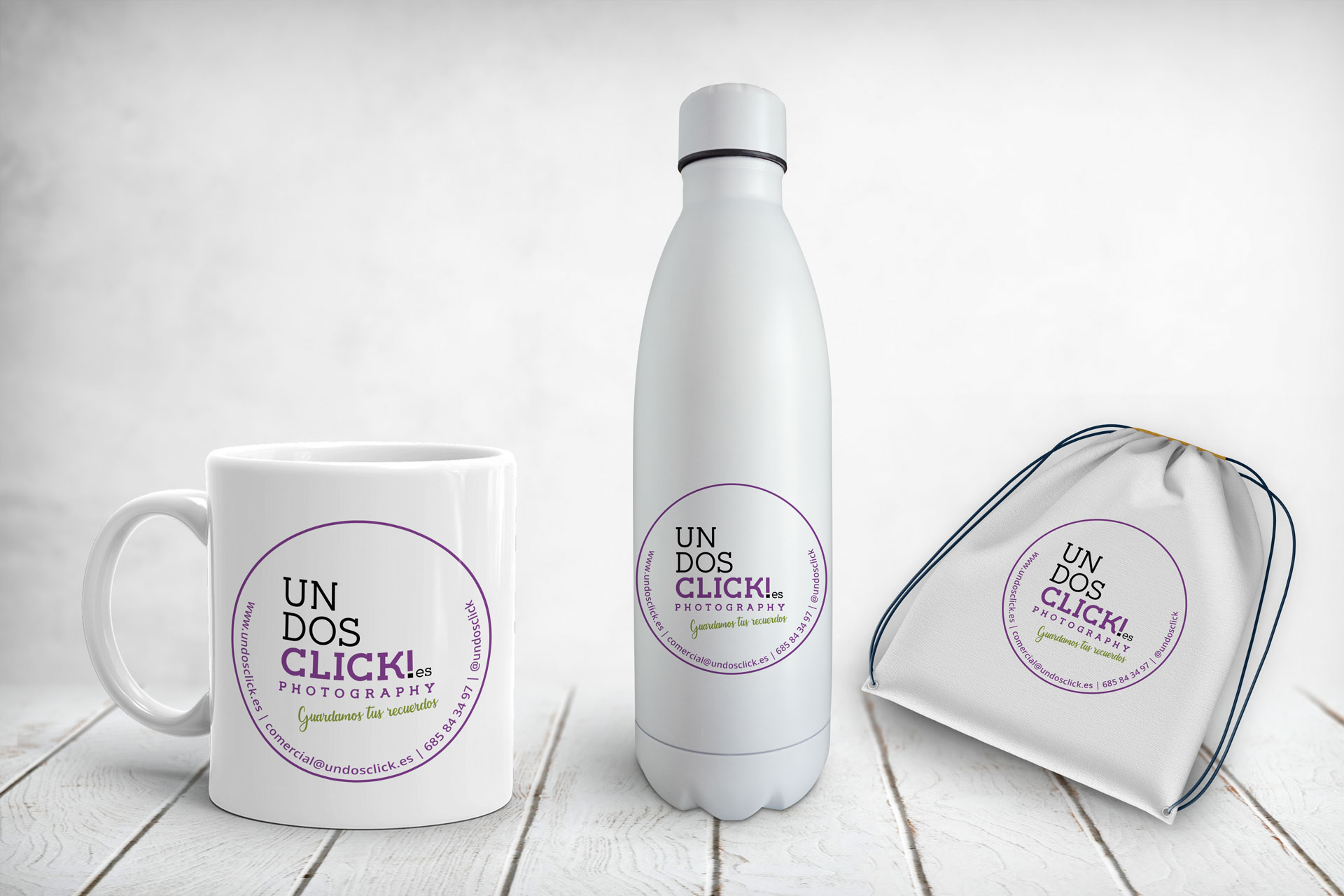 Pack Emprendedores para tu empresa- Taza-botella-bolsa-undosclick