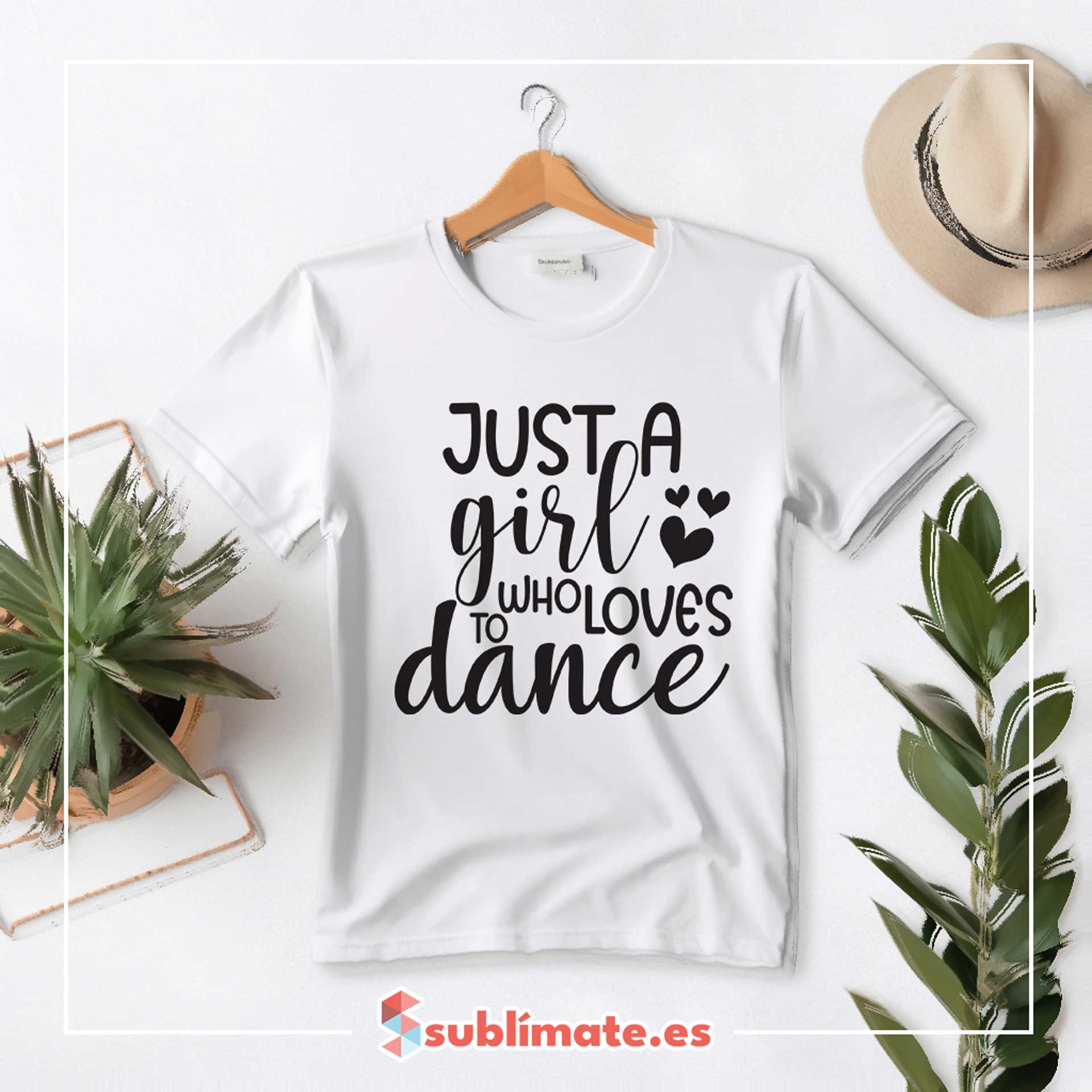 Camiseta BLANCA_Just-a-girl-who-loves-to-dance