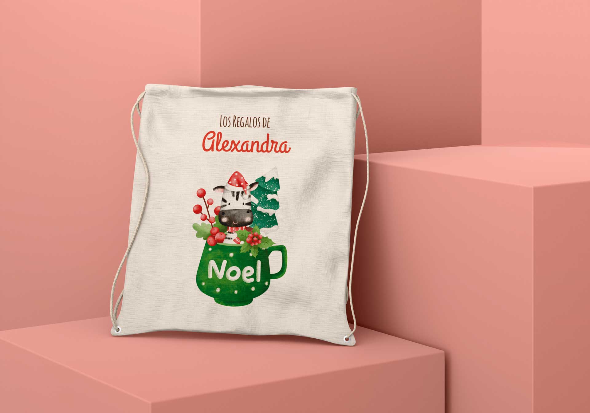 Mochila de tela Personalizada para los Regalos Navidad-CEBRA