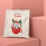 Mochila de tela Personalizada para los Regalos Navidad-ELEFANTE