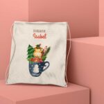 Mochila de tela Personalizada para los Regalos Navidad-JIRAFA