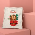 Mochila de tela Personalizada para los Regalos Navidad-LEON