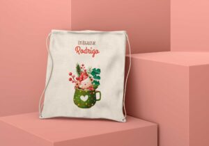 Mochila de tela Personalizada para los Regalos Navidad-OSO