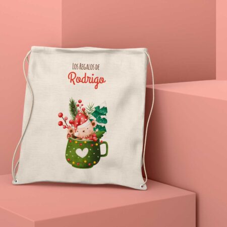 Mochila de tela Personalizada para los Regalos Navidad-OSO