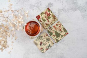 Pack 4 Posavasos con Motivos de NAVIDAD Cuadrados