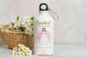 Botella Personalizada Primera Comunión 400ml, modelo Isabel