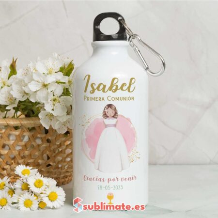 Botella Personalizada Primera Comunión 400ml, modelo Isabel