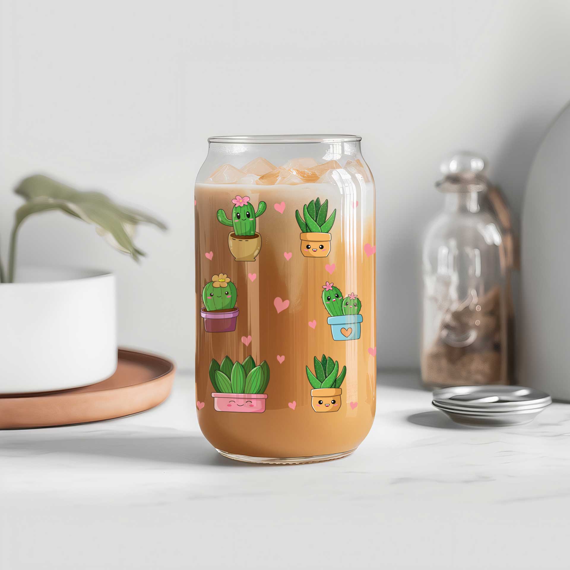 VASO VIDRIO PERSONALIZADO CACTUS