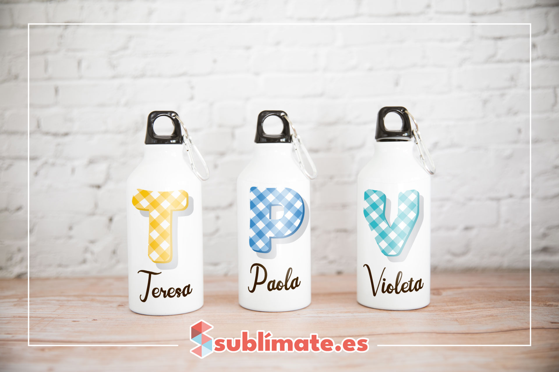 Botella personalizada con iniciales Vichy