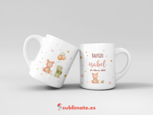 Taza personalizada para Bautizo oso amoroso