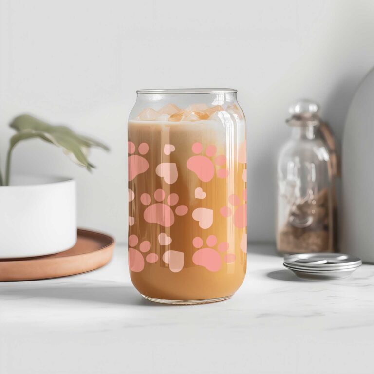 VASO VIDRIO PERSONALIZADO HUELLAS