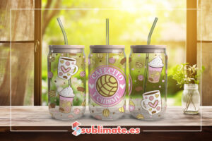 Vaso de cristal Cafecito y Chisme 16oz