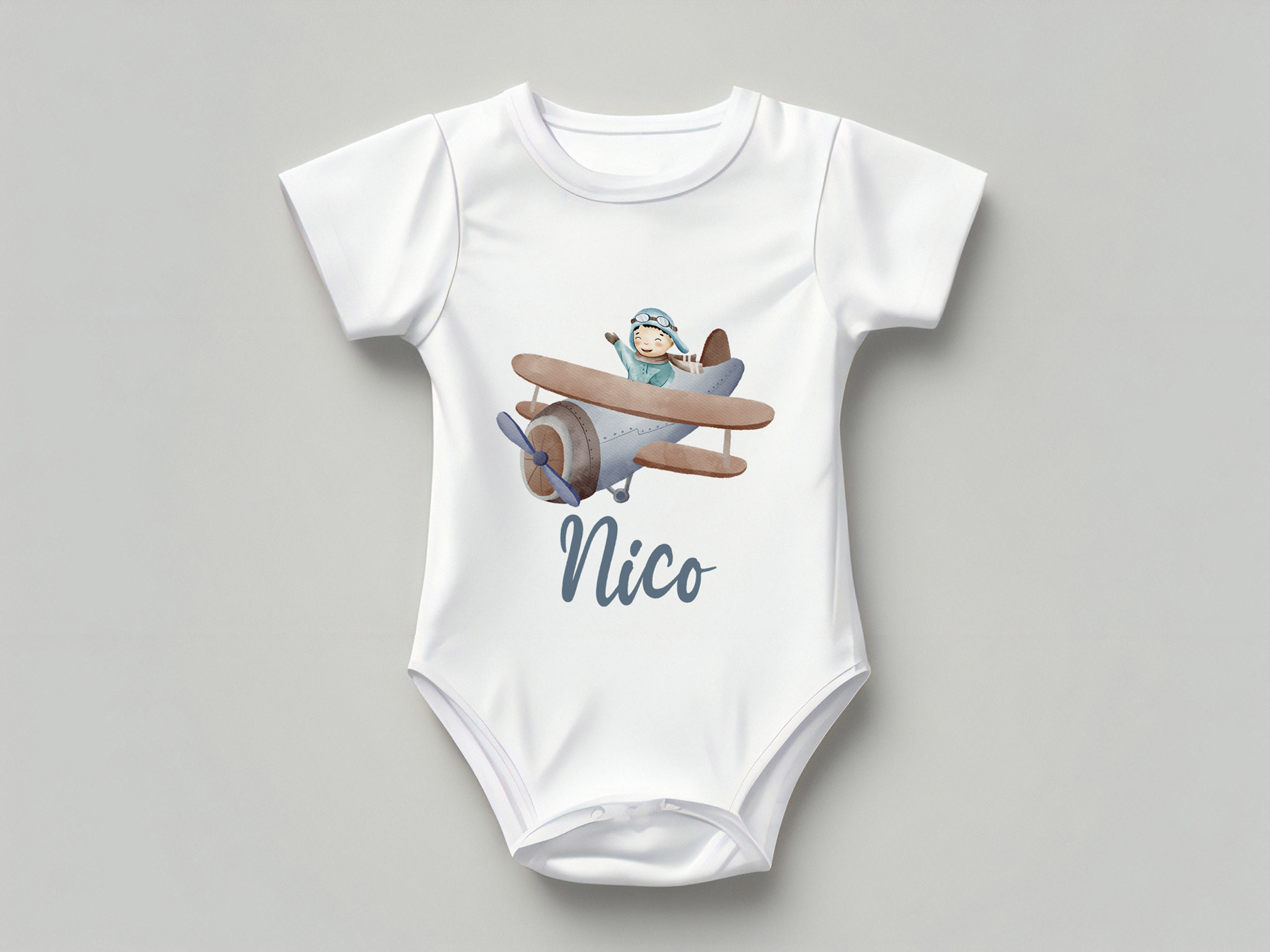 Body de bebé personalizado con diseño infantil_avion 2