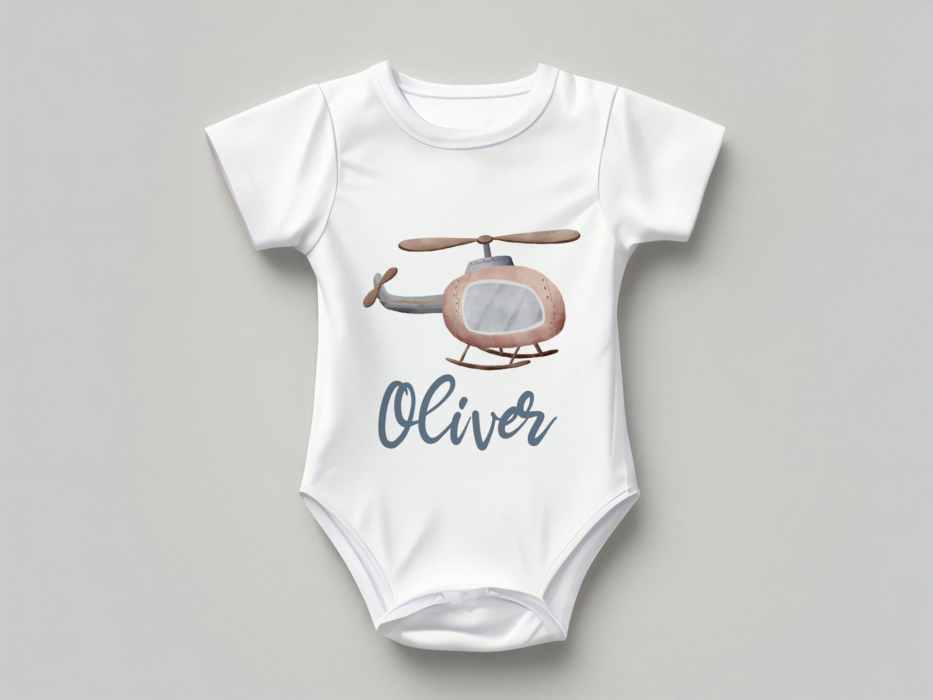 Body de bebé personalizado con diseño infantil_helicoptero