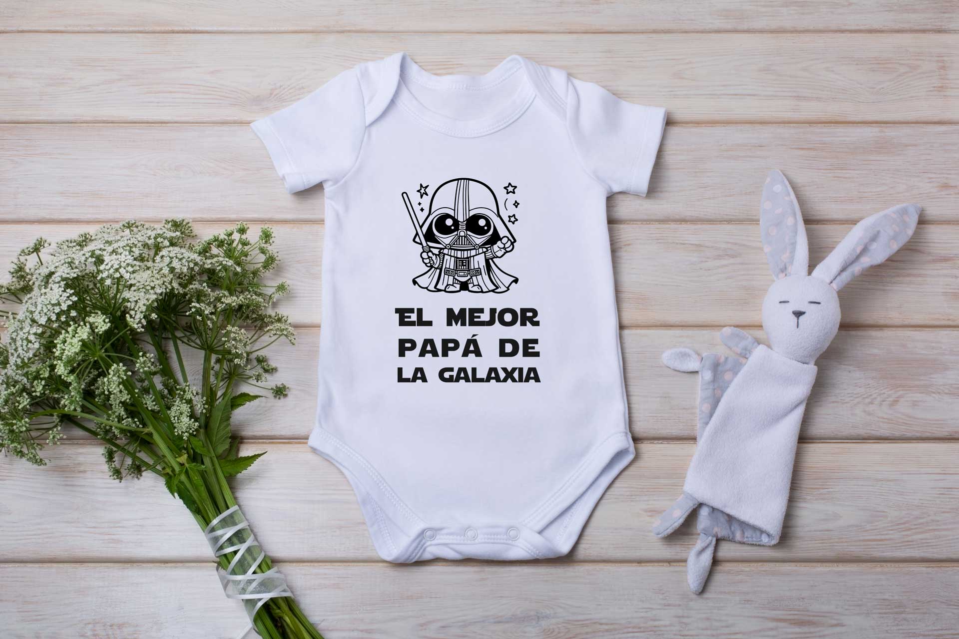 Body bebe blanco Darth Vader, el mejor papa de la galaxia