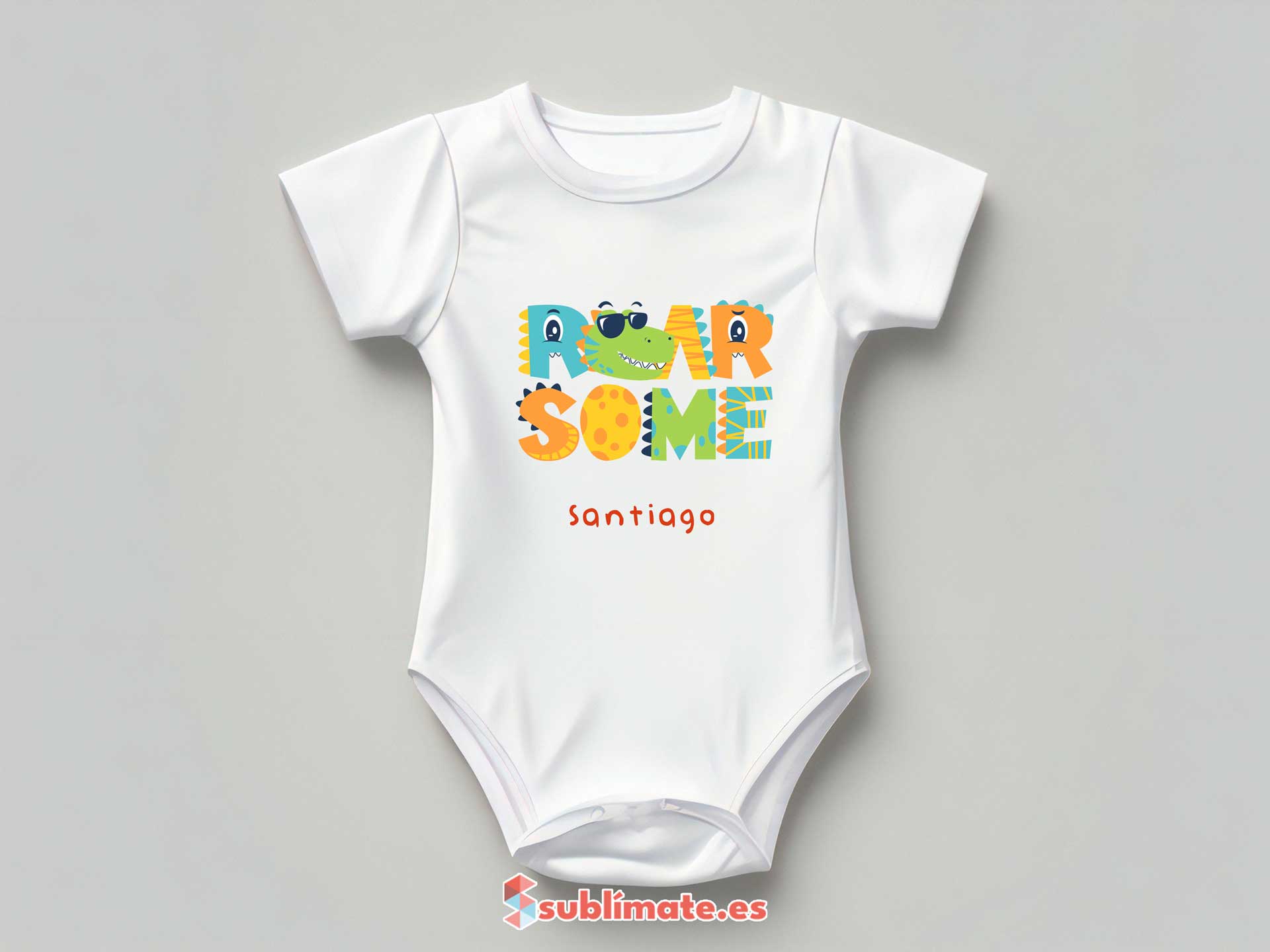 Body de bebé personalizado con diseño infantil_roar some