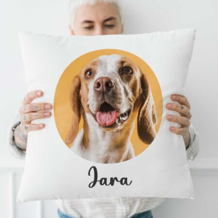Cojin personalizado con foto de perro y nombre