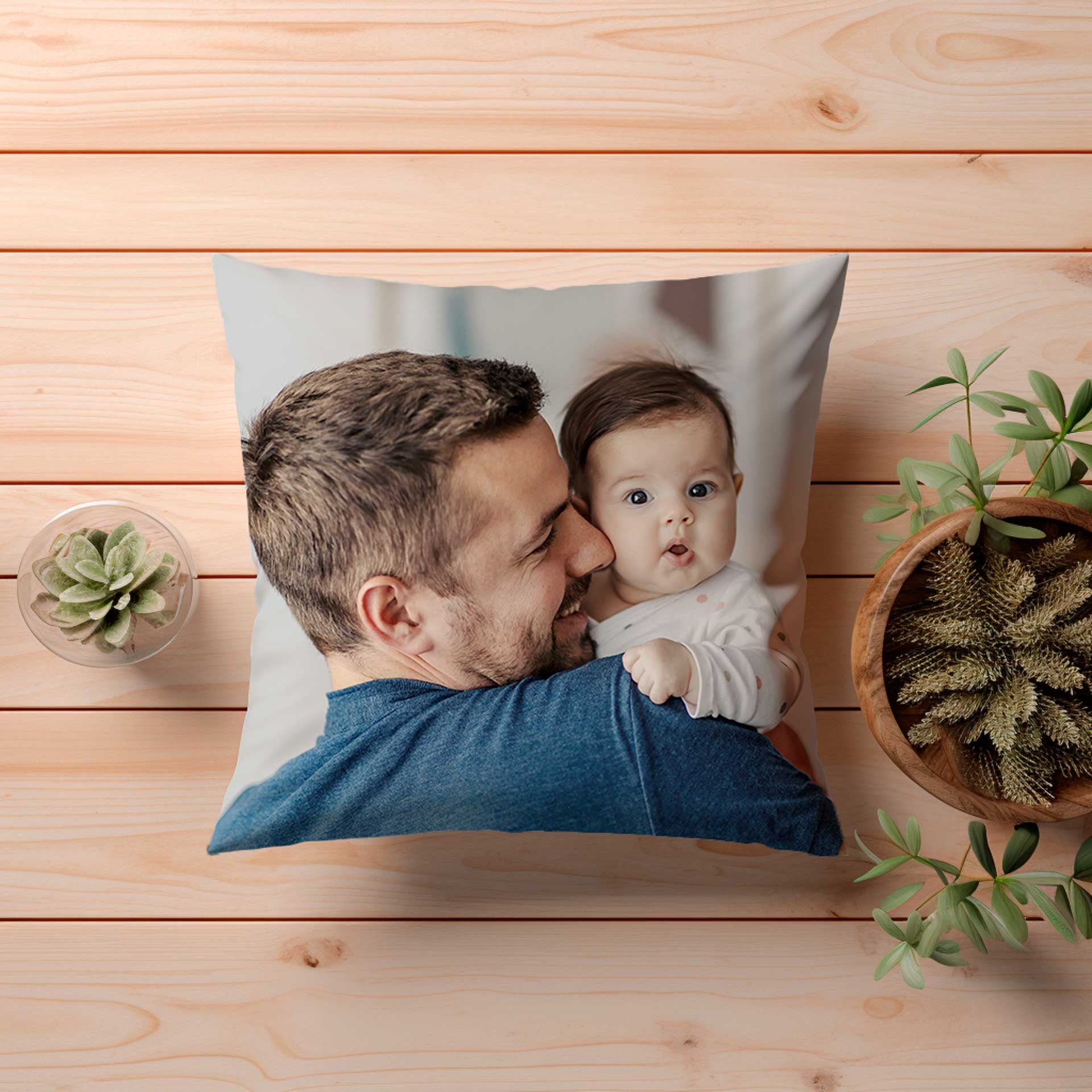 Funda de Cojin con Foto personalizada Padre e Hijo