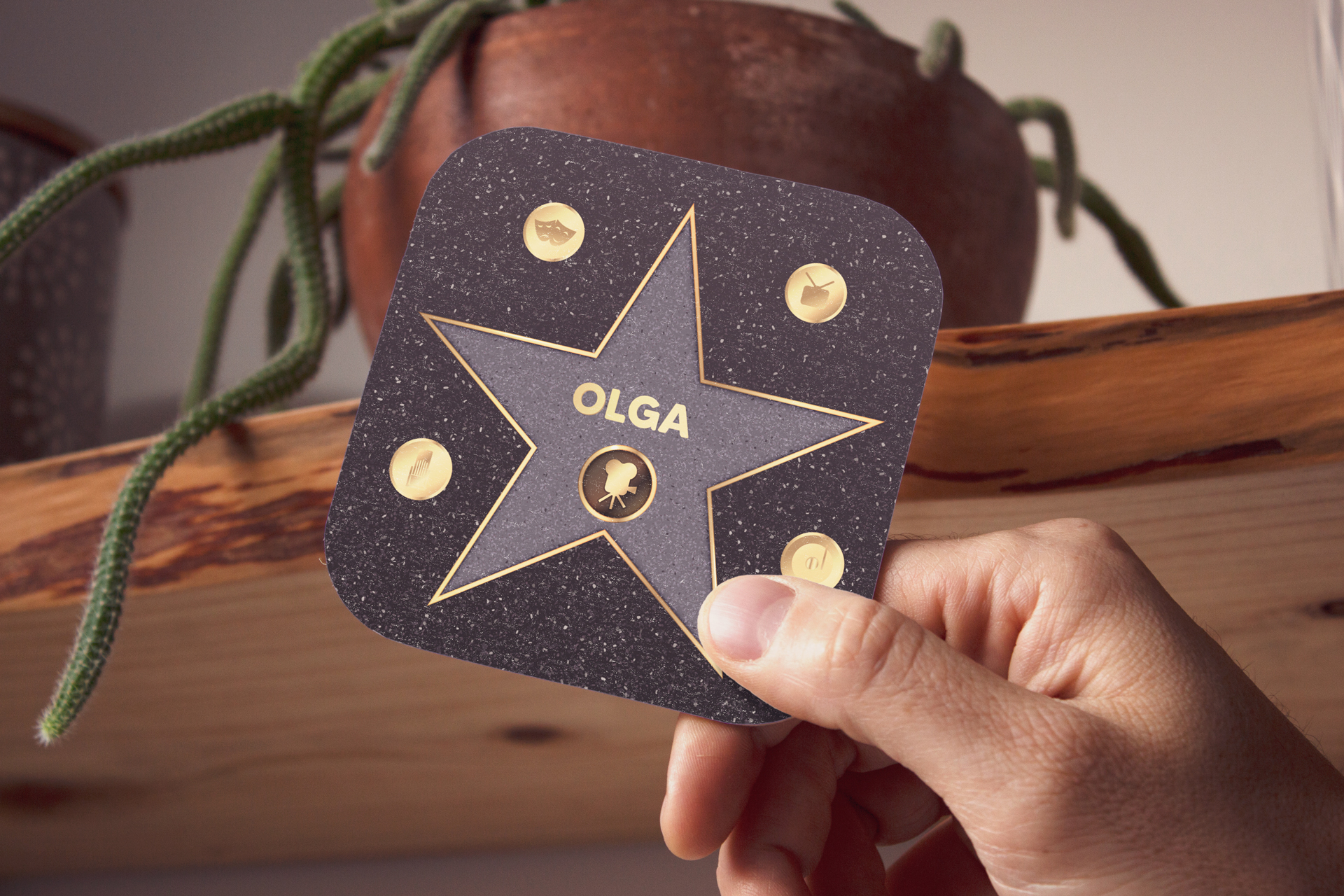 Posavasos Estrella Hollywood con nombre - Olga
