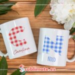 Taza personalizada con Inicial y Nombre para Bautizo y Primera Comunion