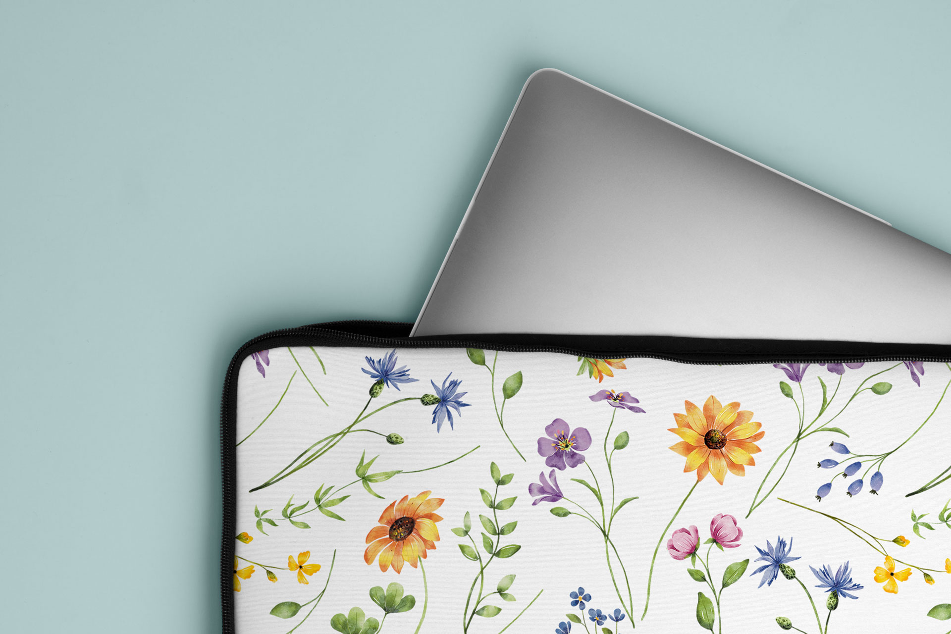 Funda portátil personalizada con diseño floral Wildflower 1