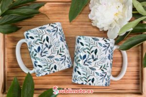 Taza de café personalizada con flores silvestres