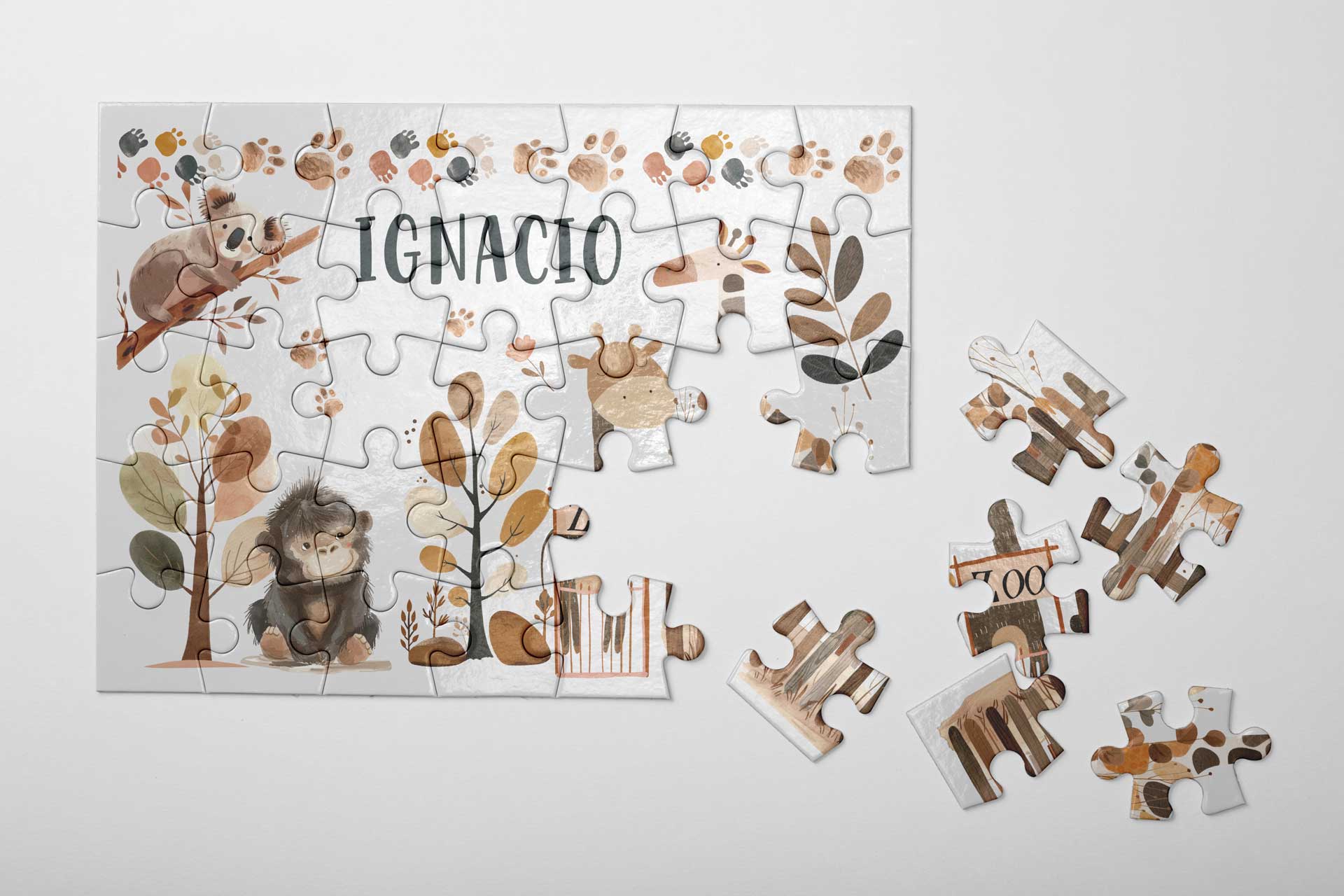 Puzles infantiles personalizados con nombre y dibujo