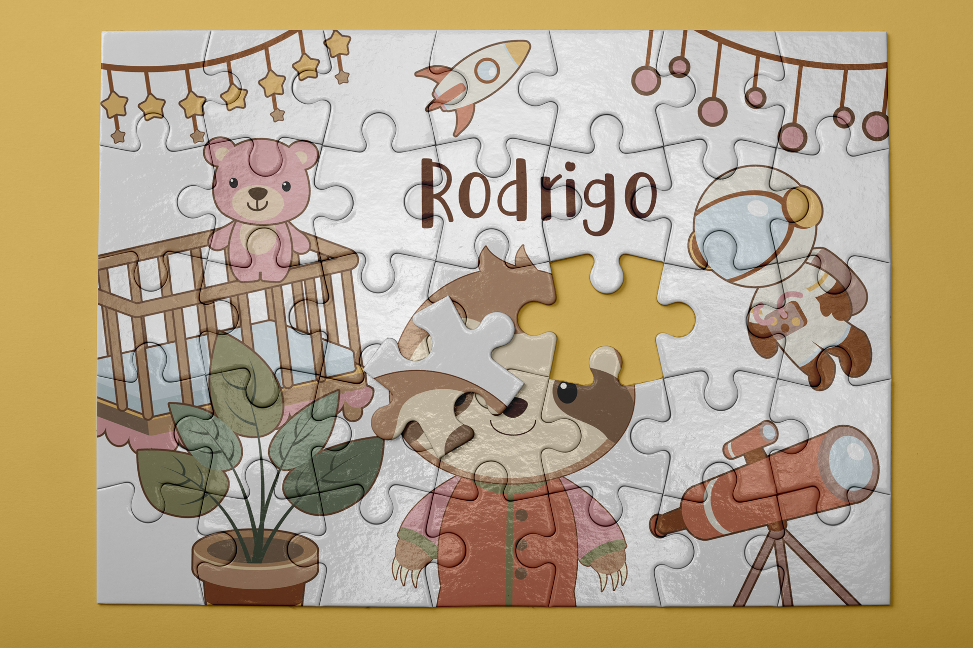 Puzles infantiles personalizados con nombre y dibujo