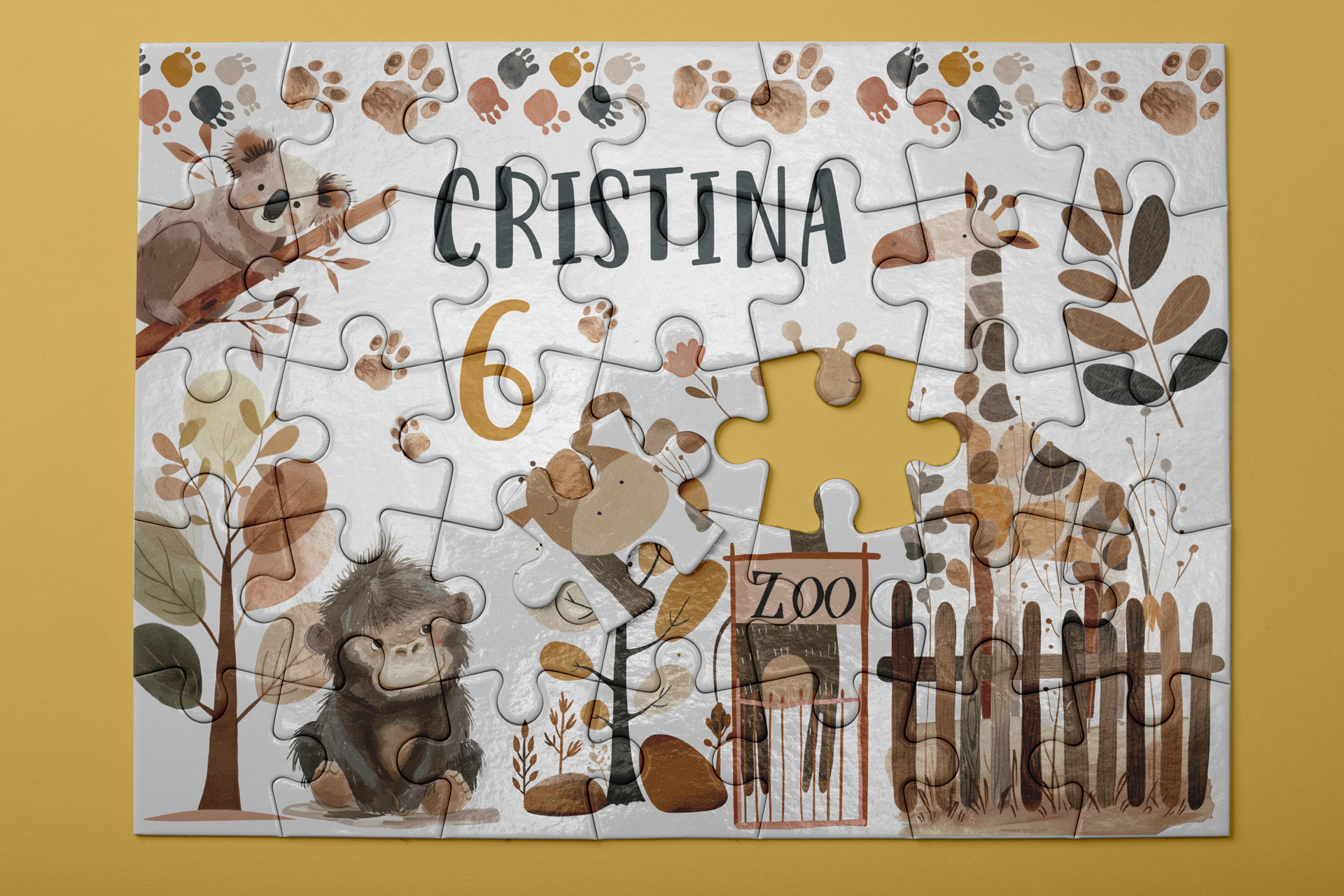 Puzles infantiles personalizados con nombre y dibujo