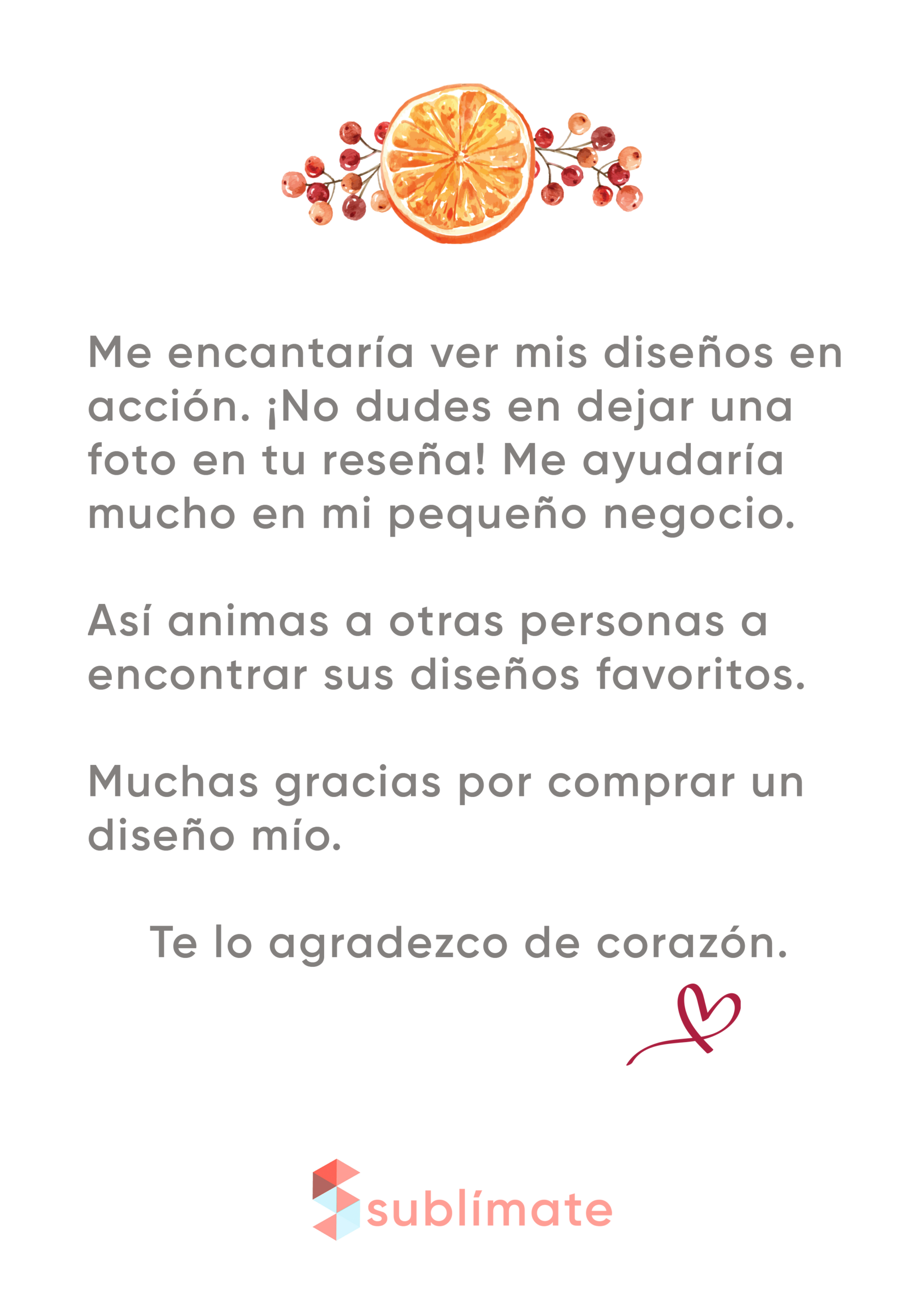 Gracias Encargos Sublimate.es