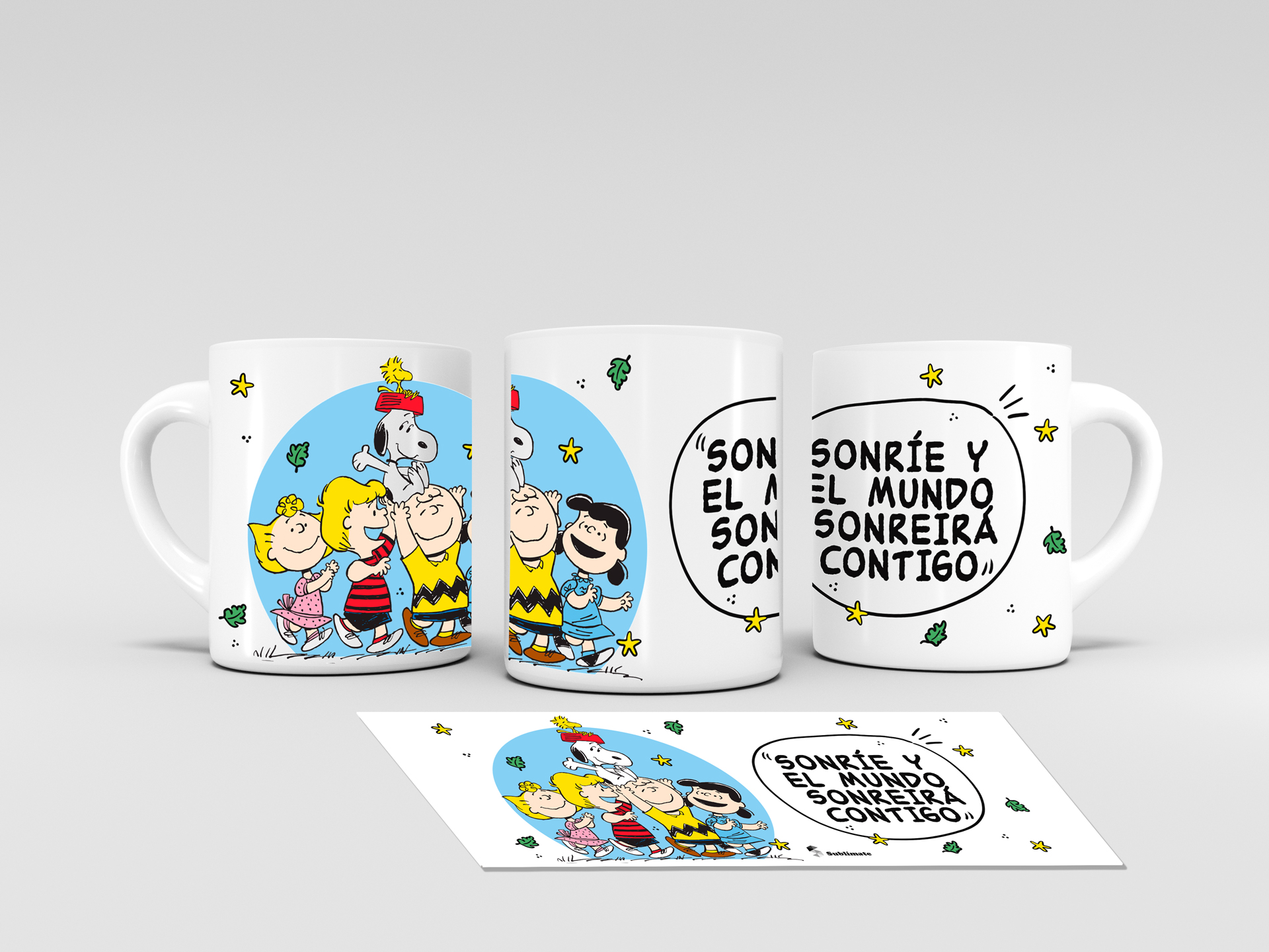 Taza Snoopy "Sonríe y el Mundo Sonreirá Contigo" - Regalo Original y Divertido 2