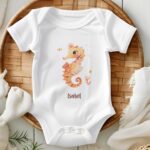 Body bebe personalizado Sea Life_caballito mar con nombre