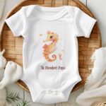 Body bebe personalizado Sea Life_caballito mar con nombre