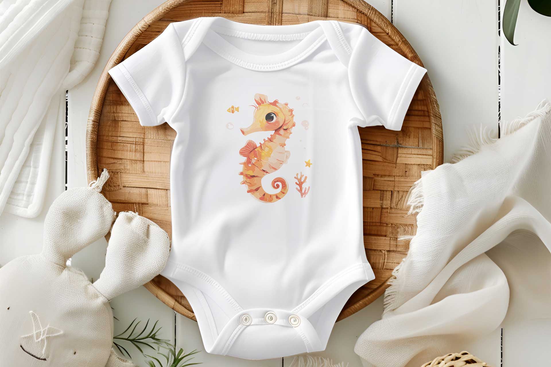 Body bebe personalizado Sea Life_caballito mar