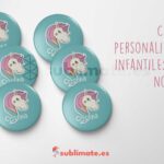 Chapa personalizada infantil Unicornio con nombre Diseños