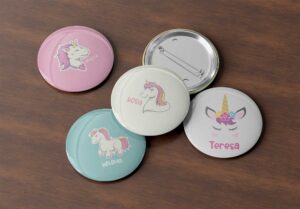 Chapa personalizada infantil Unicornio con nombre
