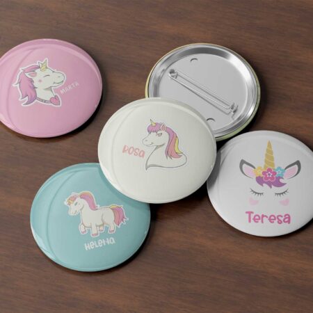 Chapa personalizada infantil Unicornio con nombre
