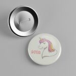 Chapa personalizada infantil Unicornio con nombre Diseños