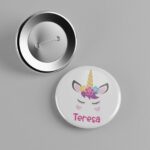 Chapa personalizada infantil Unicornio con nombre