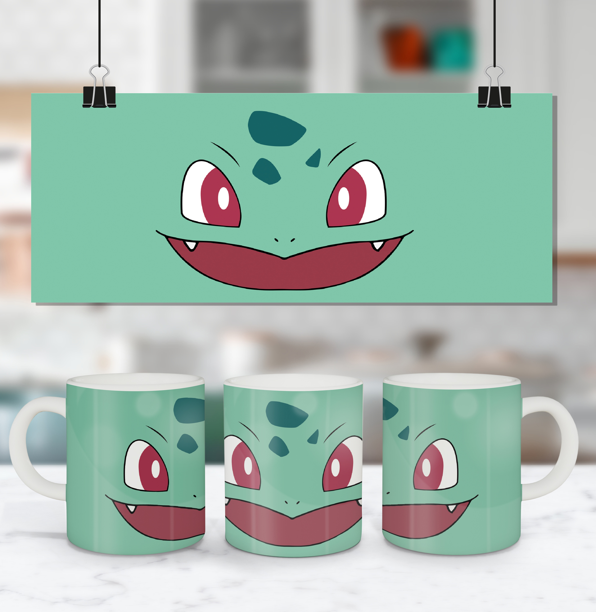Taza Picachu bulbasaur.
