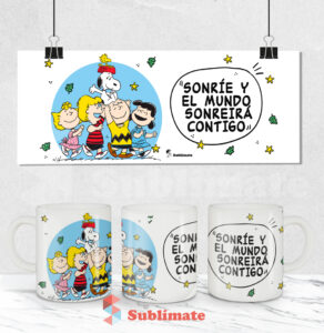 Taza Snoopy "Sonríe y el Mundo Sonreirá Contigo" - Regalo Original y Divertido
