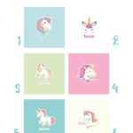 Chapa personalizada infantil Unicornio con nombre Diseños