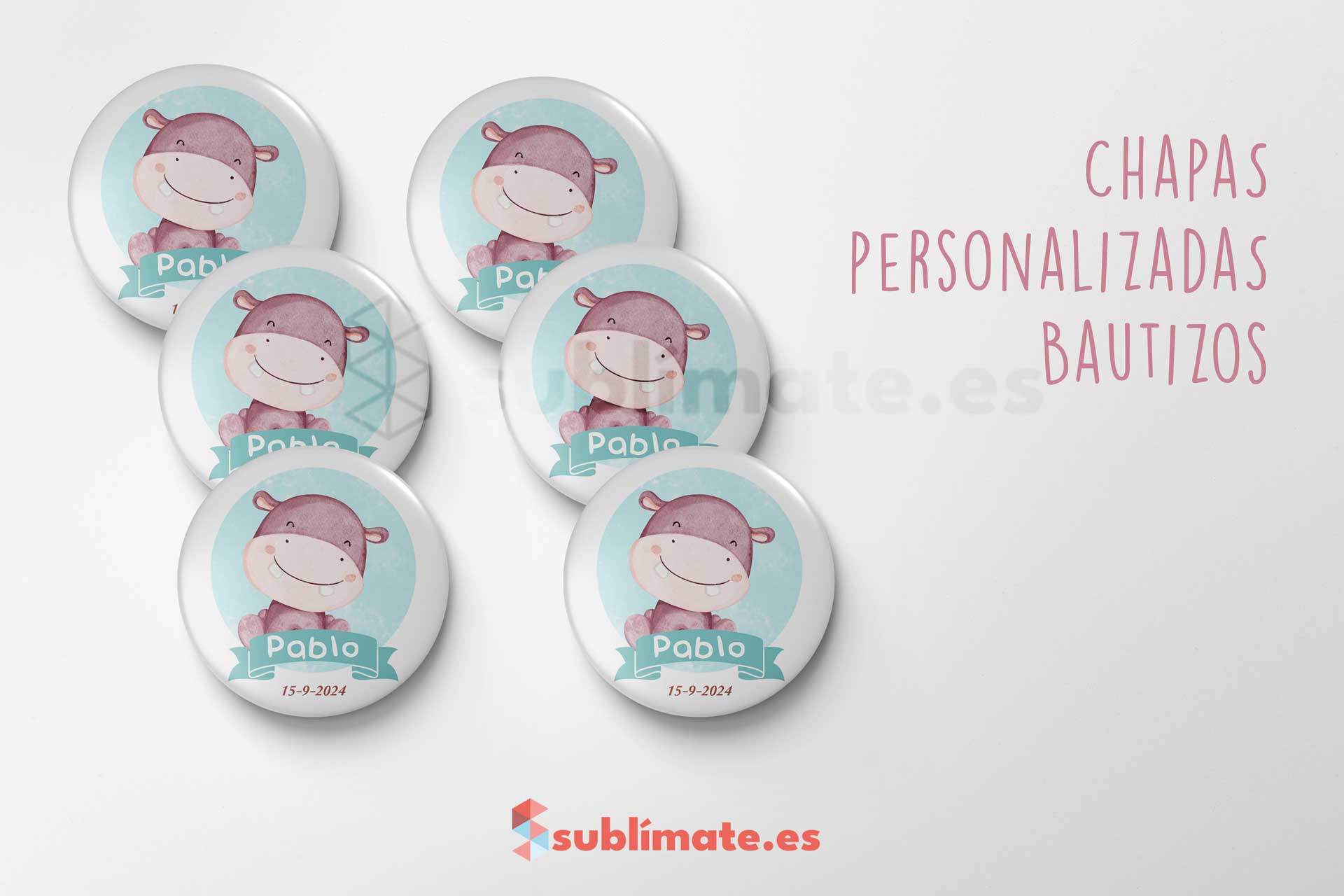 Chapa personalizada para Bautizos