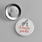 Chapa redonda personalizada con alfiler para bodas